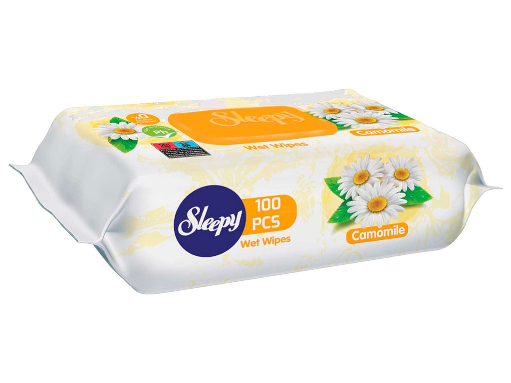 Вологі серветки Sleepy Camomile, з клапаном, 120шт