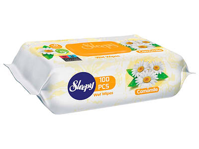 Вологі серветки Sleepy Camomile, з клапаном, 120шт