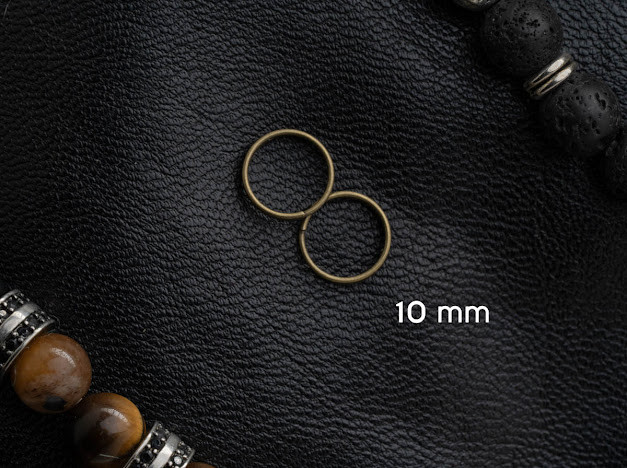 Кільце для ключів заводне. Колір "стара латунь". 10мм, фото 1