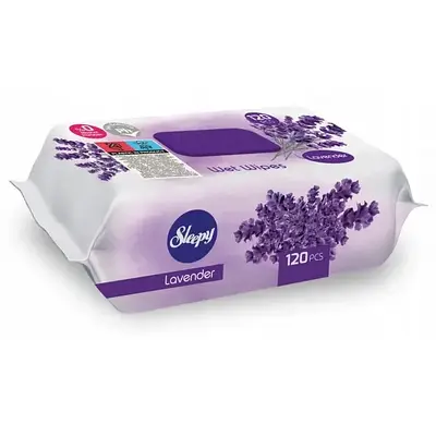 Вологі серветки Sleepy Lavender, з клапаном, 120шт