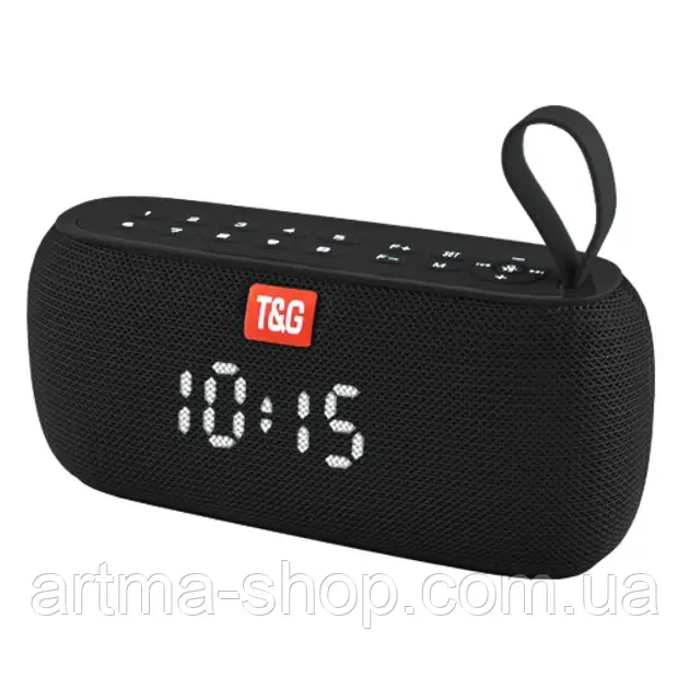 Портативна колонка TG177, Bluetooth, радіо, Power Bank, годинник, speakerphone, чорний (TG 177)