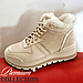 Жіночі зимові черевики Кросівки на хутрі шкіряні бежеві білі чорні на платформі липучці (код-КЛ-2307), фото 6