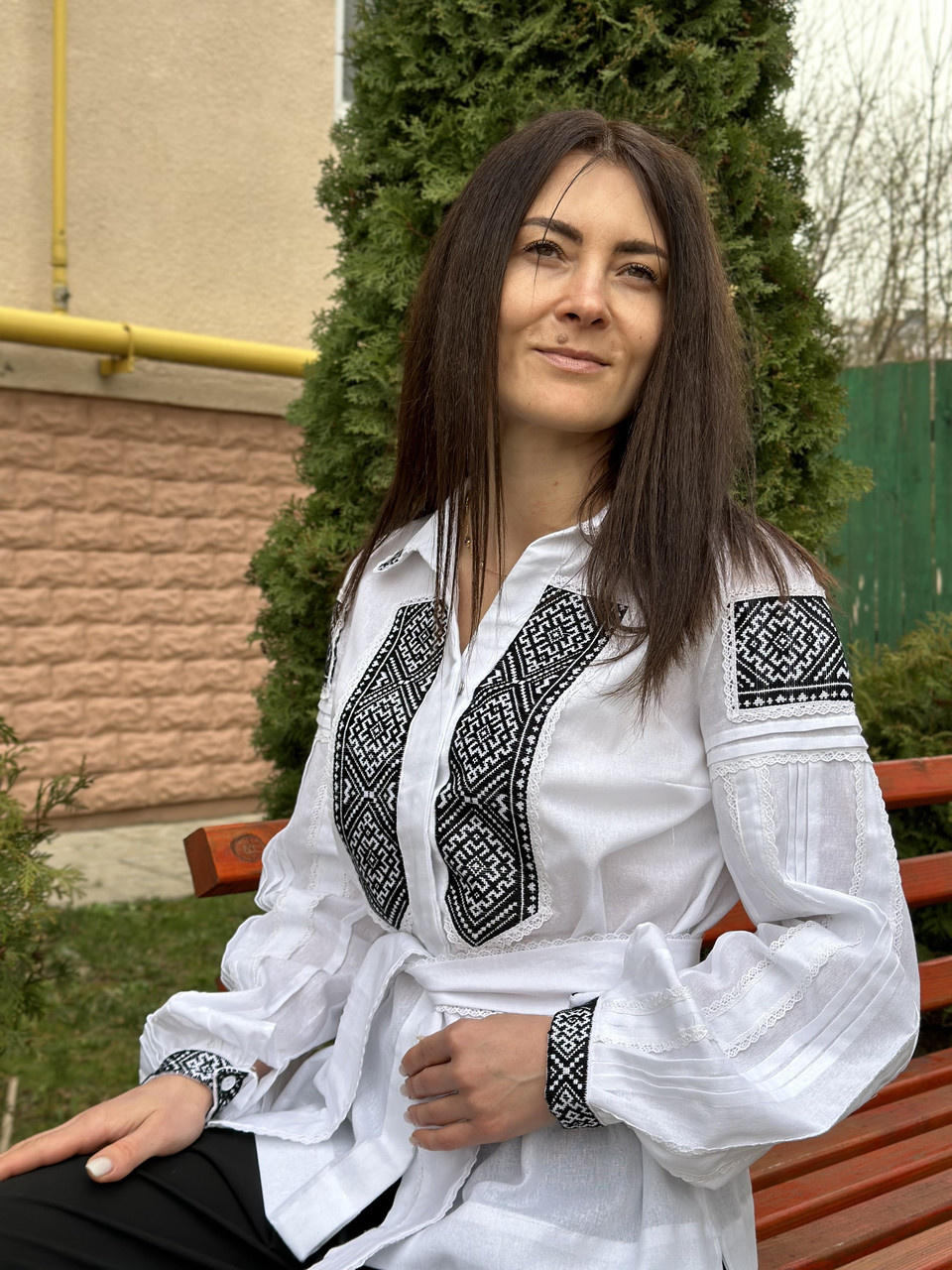 Вишита-сорочка на ґудзиках "Монохром", фото 1