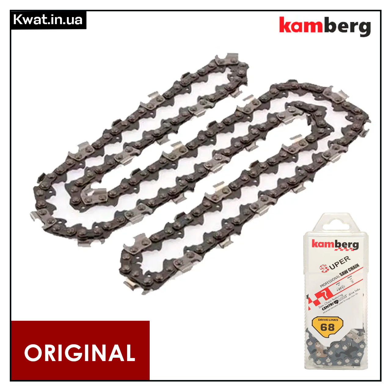 Ланцюг для бензопили Kamberg СУПЕР ЗУБ 68 ланок Крок 3/8" Товщина ланки 0.058"