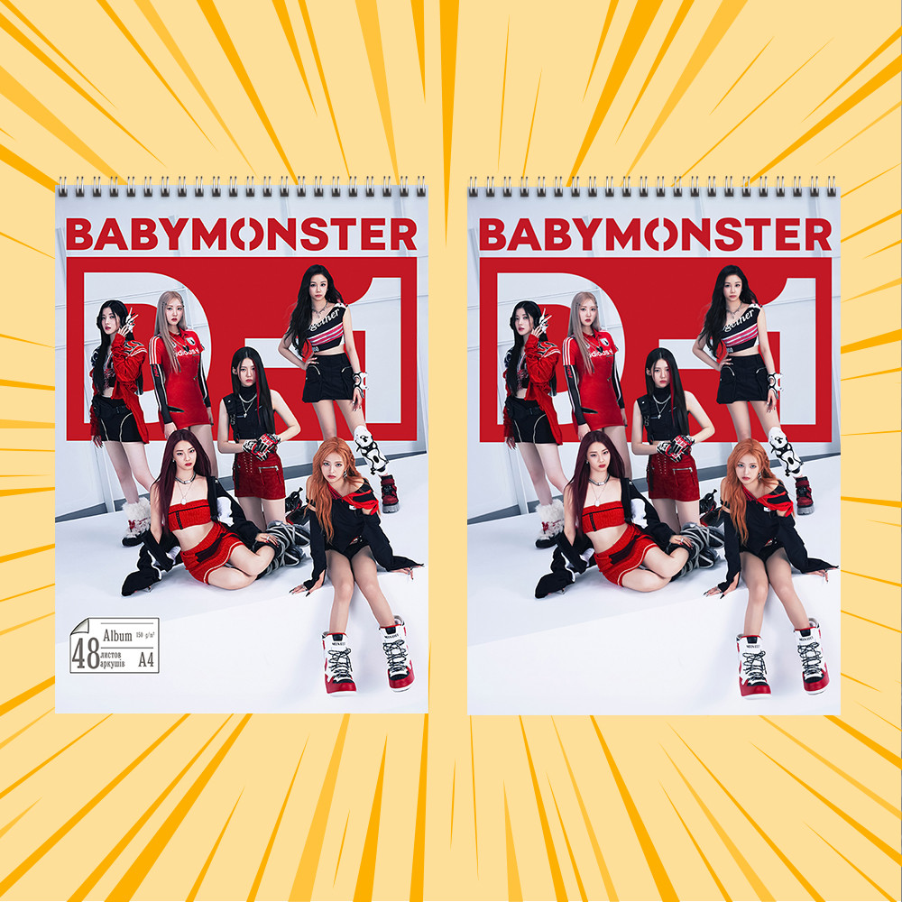 Альбом А4 для малювання 48 л. 150 гр.м² K-pop BabyMonster 002