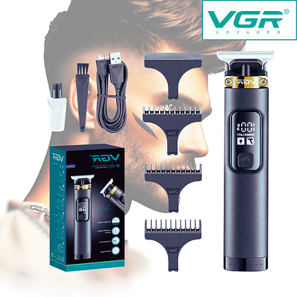 Машинка для стрижки волосся бороди вусів триммер VGR V 985 для окантовки, фото 1