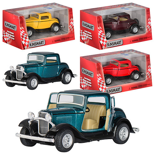Модель легкова FORD 3-WINDOW COUPE (1932) 5"" KT5332W метал.інерц.відкр.дв.4кол.кор./96/