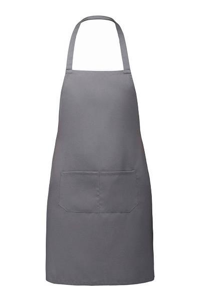 Фартух для кухаря офіціанта габардиновий з нагрудником сірий, фото 1