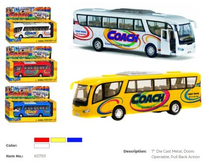 Модель автобус COACH 7"" KS7101W метал.інерц.відкр.дв.4кол.кор./72/