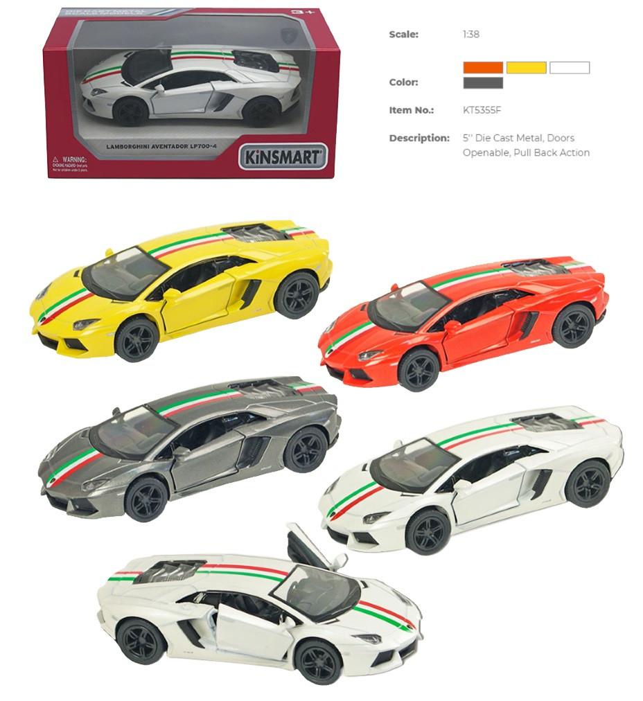 Модель легкова LAMBORGHINI AVENTADOR LP -700-4 5"" KT5355FW метал.інерц.відкр.дв.4кол.кор./96/