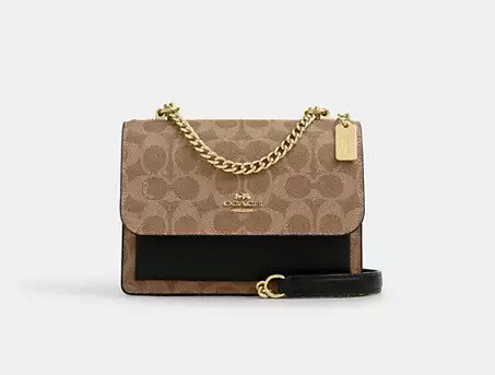 Жіноча сумка кросбоді Coach Mini Klare Crossbody Bag In Signature коричнева ОРИГІНАЛ