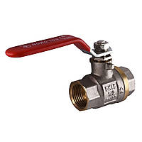 Кран кульовий прямий SOLOMON 1/2″ ВВ важіль червоного кольору PN40 B1001