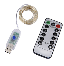 Гірлянда Роса USB, з пультом, тепле світло, 10м з музикою, фото 6