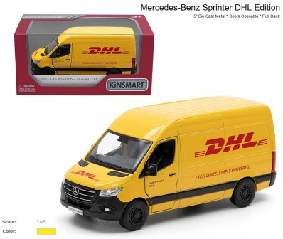 Модель автобус MERCEDES-BENZ 5"" KT5429W Sprinter DHL Edition метал.інерц.відкр.дв.кор./96/, фото 1