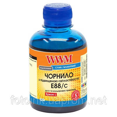 Чернила для Epson L8050, L18050 совместимы с повышенной светостойкостью 200г Cyan WWM E88C, фото 1