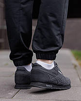 Чоловічі кросівки Reebok Classic Leather Dark Grey Взуття Рібук Класік темно сірі замш демісезон, фото 5