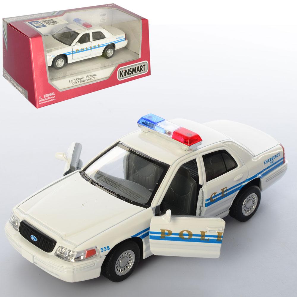 Модель легкова FORD CROWN VICTORIA POLICE INTERCEPTOR 5"" KT5342W метал.інерц.відкр.дв.кор./96/, фото 1