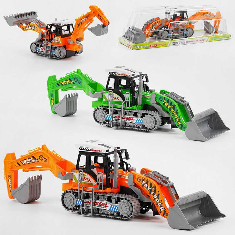 Трактор інерція з двума ковшами 2 види, 46*14*16 см, в слюді /36-2/, фото 1