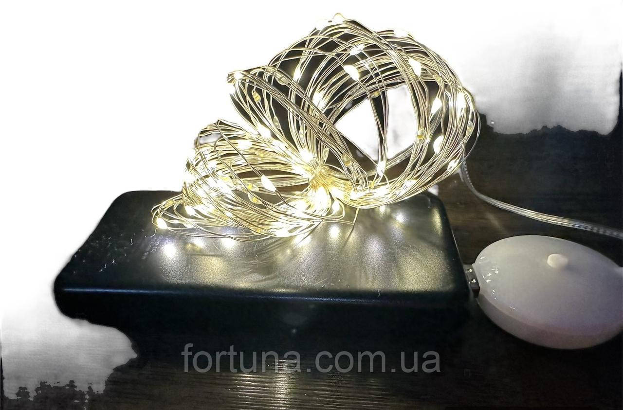 Гірлянда Роса USB, з пультом, тепле світло, 10м з музикою