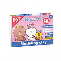 Пластилін Yes, 18 кол., 360г "Line Friends"