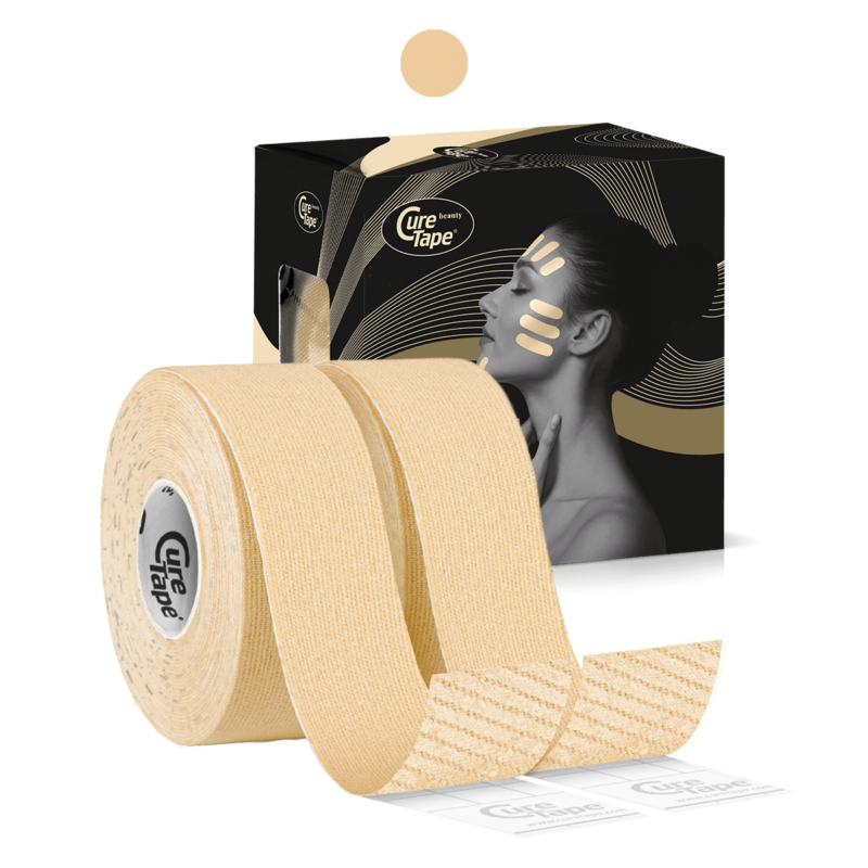 Кінезіо Тейп CureTape BEAUTY 2,5см х 5м, 2 Рулона в Упаковці (КюрТейп Б'юті)