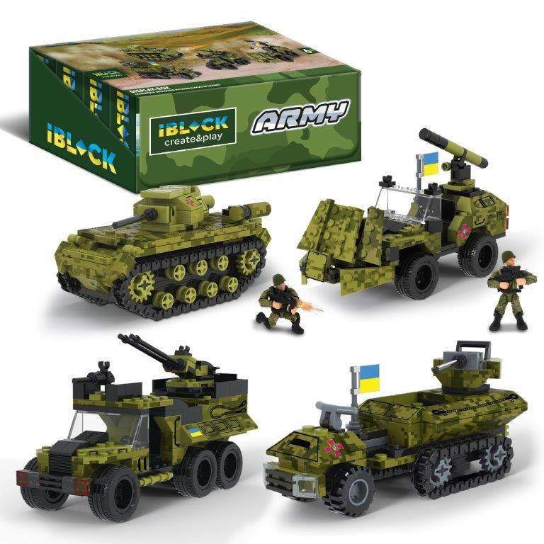 Конструктор IBLOCK Армія, 154-237дет., 4вида,р-р уп-ки 23*4,5*14см /6/48/8шт в кор. 47,2*19,5*14,5см, фото 1