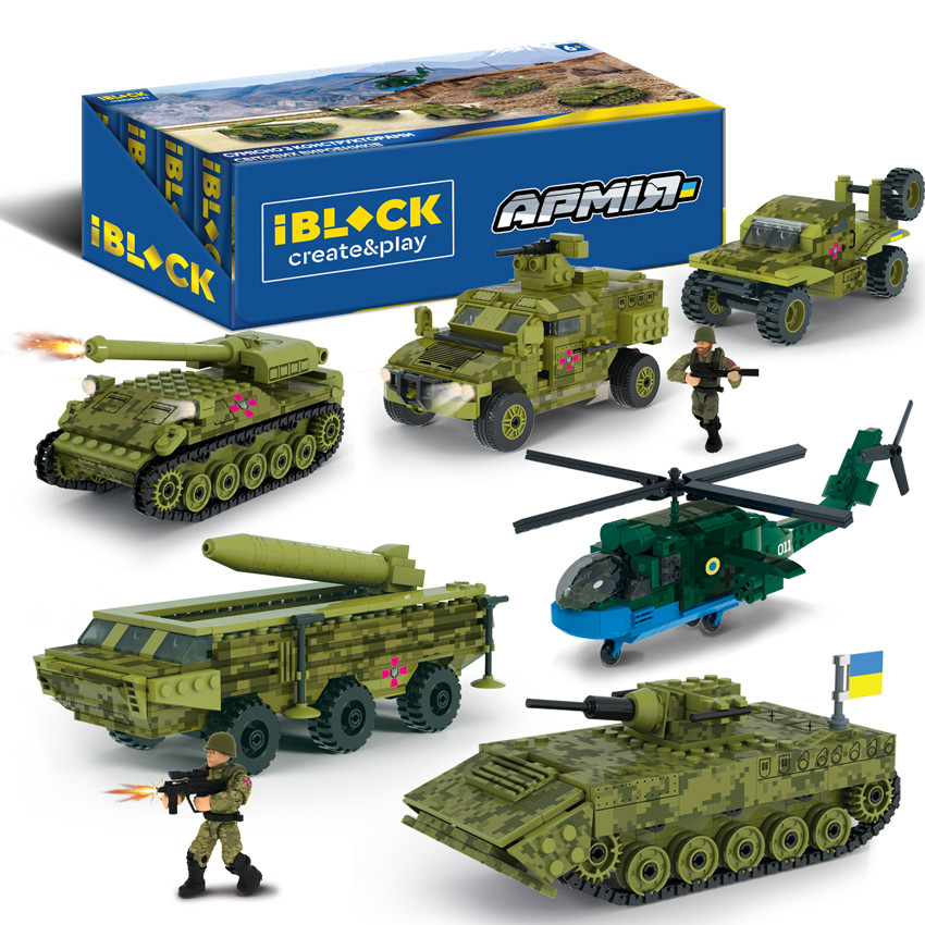 Конструктор IBLOCK Армія, 178-349дет., 4вида /6/36/6шт в кор. 49,2*19,2*16,5см, фото 1