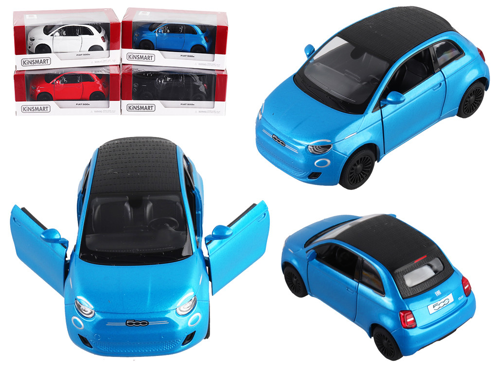 Модель легкова FIAT 500E 5"" KT5440W  метал.інерц.відкр.дв.2кол.кор./96/, фото 1