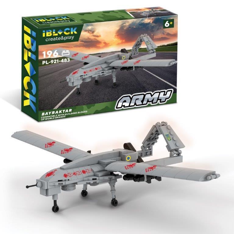 Конструктор IBLOCK Армія, Bayraktar TB2, 220 дет., кор. 37,5*6*25,5см /12/, фото 1