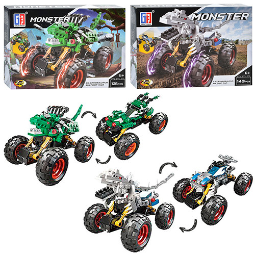 Конструктор машинка, монстр,від 116 до143 дет, 2види, в кор-ці,33-22-5см /30/, фото 1