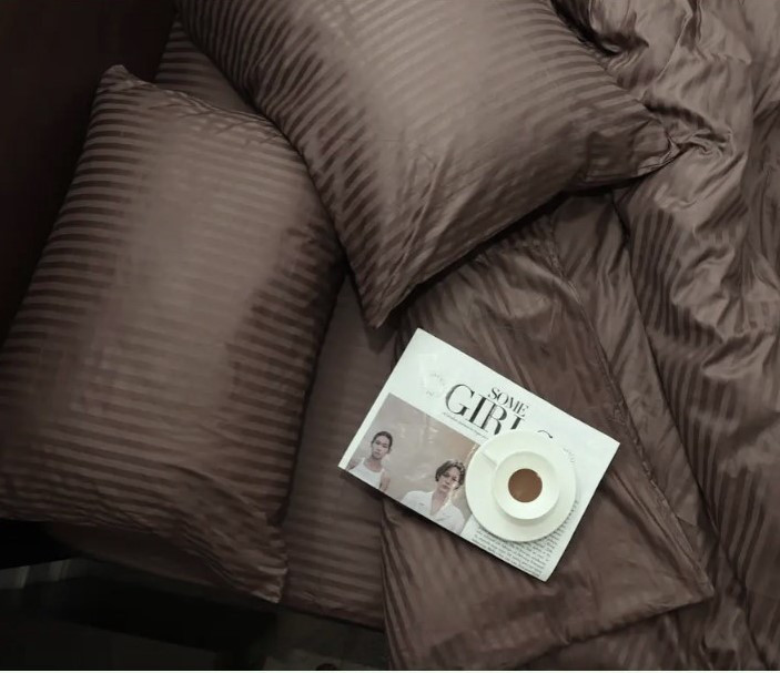 Підковдра 175х215см страйп сатин Ярослав №06 шоколад, фото 1