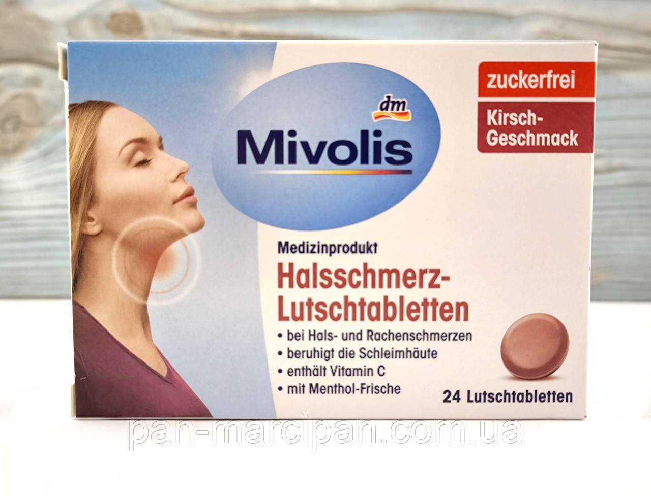 Льодяники від болю в горлі Mivolis Halsschmerz-Lutschtabletten 24 льодяники, фото 1