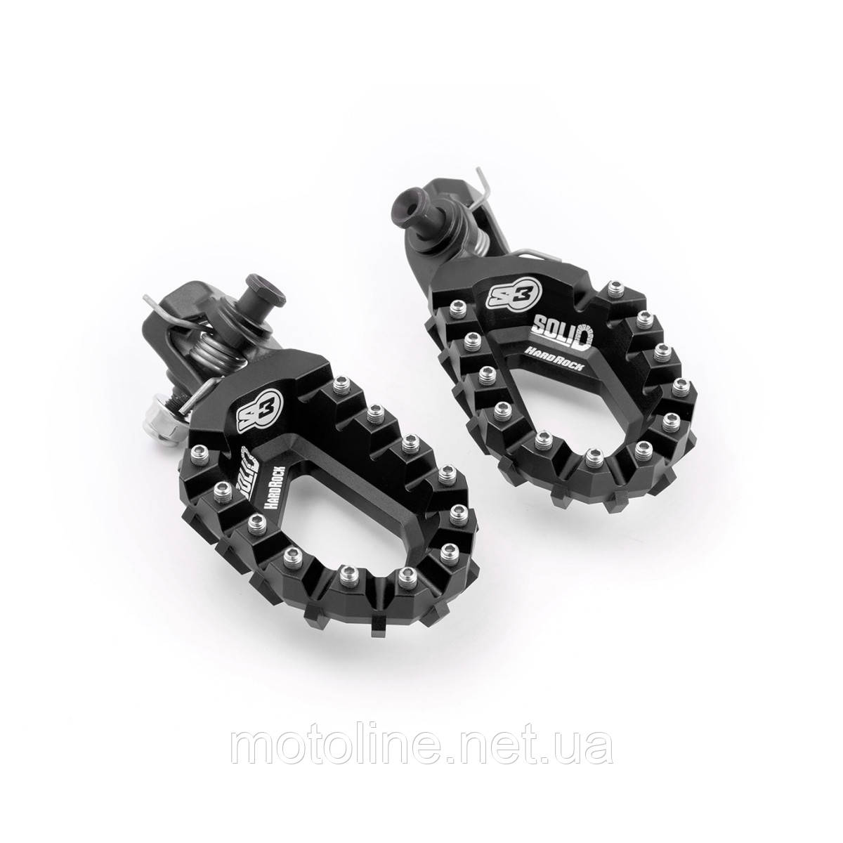 Підніжки алюмінієві S3 Hard Rock Solid back&low на KTM/Husqvarna/GasGas TBI, чорні