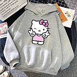 Жіноче вільне худі з принтом Hello Kitty, фото 7
