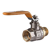 Кран кульовий прямий SOLOMON 1/2″ ЗВ важіль жовтого кольору PN40 B1002