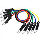 Еспандери для фітнесу 5 шт / Набір трубчастих еспандерів / Гумки для фітнесу, фото 3