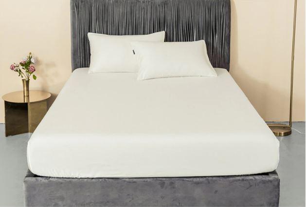 Простирадло на резинці 140х200х20см сатин тм Ярослав №4 молочний, фото 1