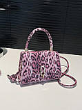 Жіноча сумка 8011 крос-боді леопардова рожева, фото 5