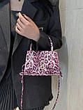 Жіноча сумка 8011 крос-боді леопардова рожева, фото 8