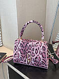 Жіноча сумка 8011 крос-боді леопардова рожева, фото 6