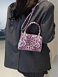 Жіноча сумка 8011 крос-боді леопардова рожева, фото 9