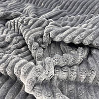 Плюш Minky Stripes графітовий 350 г/м2, фото 2