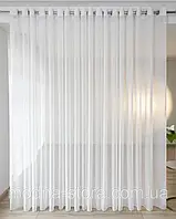 Готовая белая тюль из шифона 300Х270 на люверсах