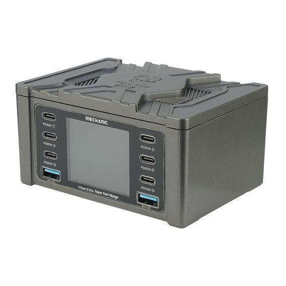 Зарядная станция Mechanic V- Power 8 Ultra 160W (6 Type C - PD 20W/ 2 USB QC 3A/ Wireless charging 15W)