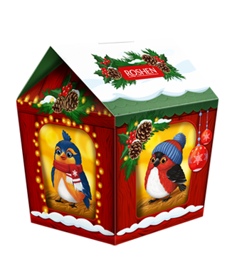 2026 Подарунок Новорічний Рошен (Roshen) №10 Годівничка для птахів 918г, фото 1