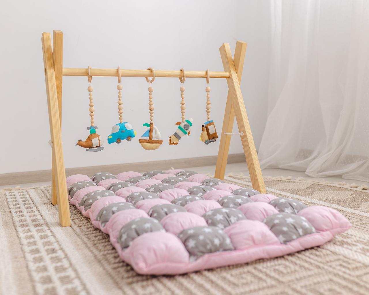 Мобіль дитячий підлоговий Веселі мандри з матрациком Зефірка, фото 1