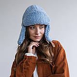 Жіноча голуба шапка вушанка Тедді, фото 3