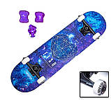 Cкейтборд із захистом для дівчинки FISH Heart. Навантаження до 90 кг, фото 2