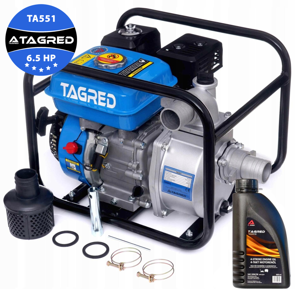 Переносна мотопомпа для будівництва Tagred TA551 мотопомпу для води, фото 1
