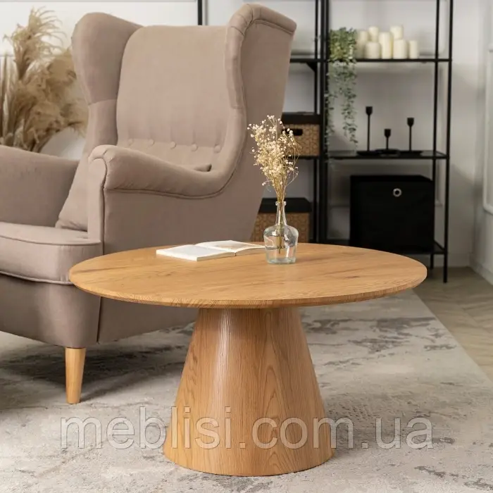 Круглий журнальний стіл 80 CARLY MAX колір дуб 80X42,5 (MEBEL ELITE) ME.MAXCARLY/D/D/L